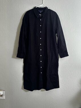 Tommy Hilfiger Black Lace Midi Shirt Dress